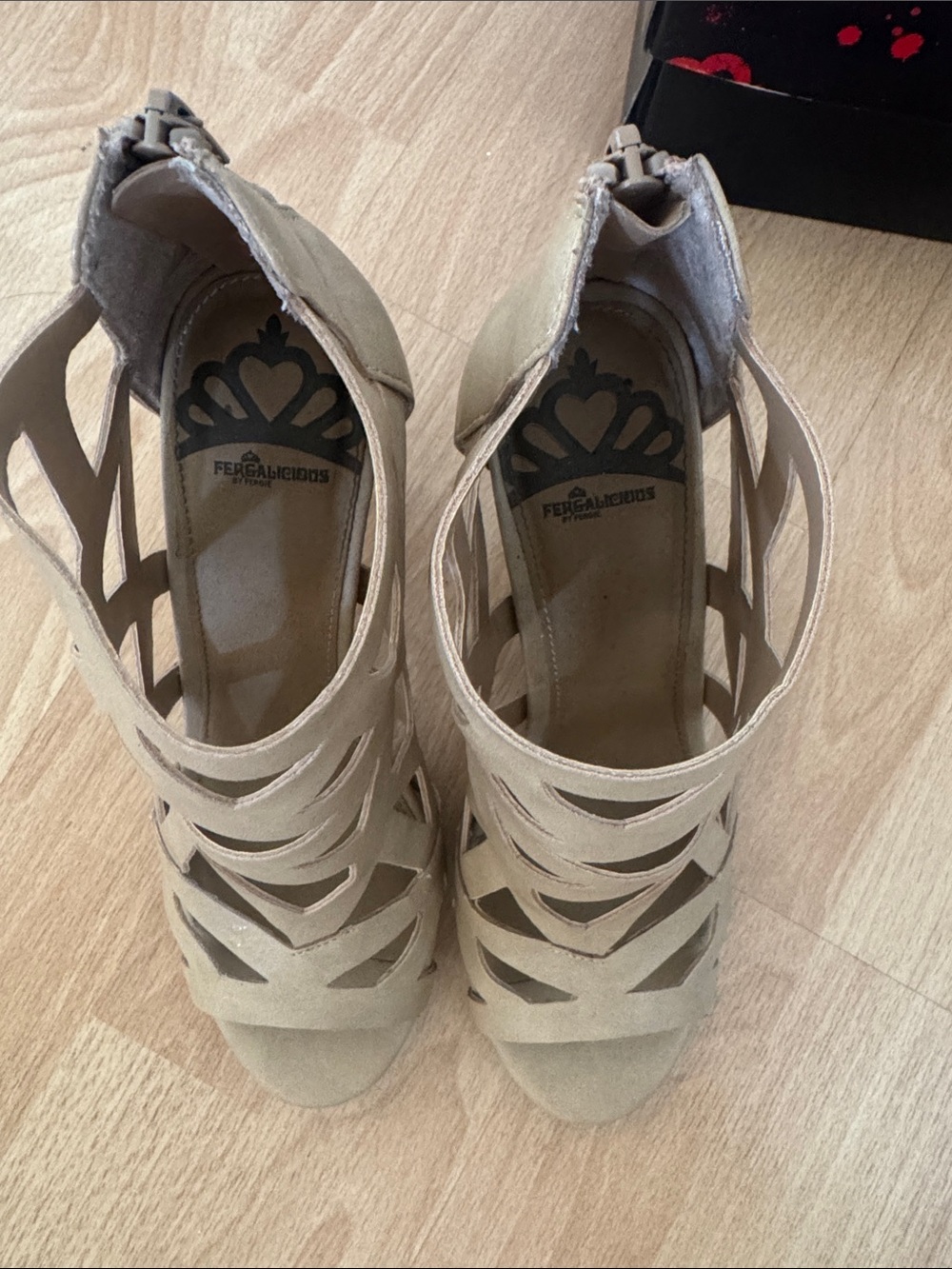 Fergalicious Tan Cutout High Heels - Picture 2 of 4